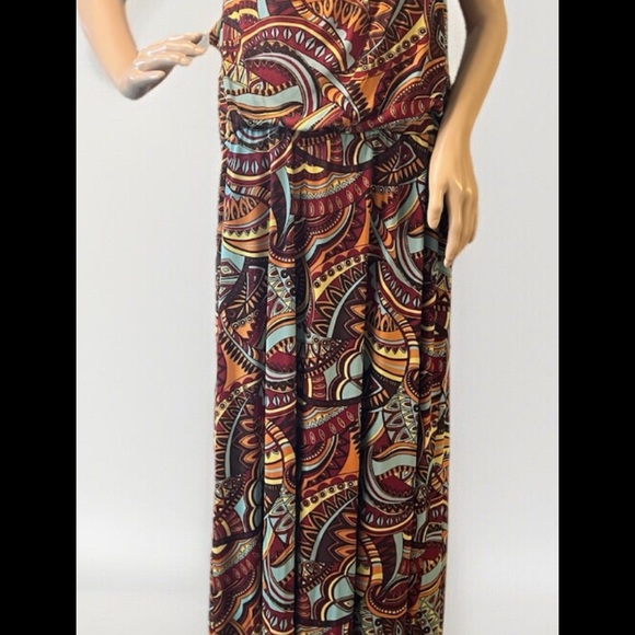 tacera dress xl lined smocked waist boho bohemian flowy feminine mesh layer sexy - Picture 1 of 5